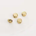 Premium 14K gold-filled double-hole silicone flat round slider beads for DIY jewelry making - Double Hole Silicone Flat Round Bead / 9.5mm (Hole Approx. 1mm) / 14K Gold Plated