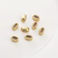 High-quality 14K gold-filled flat round beads with silicone double hole for DIY jewelry - Silicone Flat Square Bead / 9x6x4.5mm (Inner Approx. 5x2mm) / 14K Gold Plated