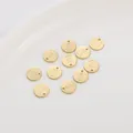 Golden round charms engraved with number 5 and Paris for DIY jewelry making. - Number 5 PARIS Round Disc
