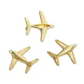 Vintage gold-plated airplane pendant charms for DIY jewelry making - Grooved Airplane Pendant / 19x16mm (1 Piece/Pack) / Gold