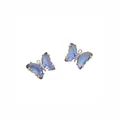Eleganti ciondoli a farfalla blu placcati in oro con zirconi per gioielli fai da te - Ciondolo Solo (Senza Catena) (Blu Reale) / 15x20mm (1 Pezzo/Confezione) / Blu zaffiro