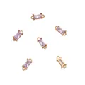 14K gold gefüllte rechteckige lila Zirkonia Verbinder für DIY Armbänder und Schmuck - Doppelschleifen-Design / 4x10mm (2 Stück/Packung) / Violettes Zirkon