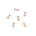 14K Gold-gefüllte rechteckige Zirkonia-Anhänger mit zwei Ösen für DIY-Schmuckherstellung - Einzelne Aufhängung / 4x8mm (2 Stück/Packung) / Klarer Zirkonia