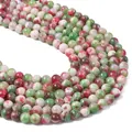 Perle di giada persiana sintetica con motivo rosso, verde e bianco per gioielli DIY - Perline rotonde / 8mm (circa 50 pezzi/confezione) / Viola e Verde