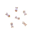 Rechteckige lavendelfarbene Zirkonia-Anhänger mit 14K Vergoldung für DIY-Schmuck - Einzelne Aufhängung / 4x8mm (2 Stück/Packung) / Violettes Zirkon