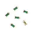 Rechteckige smaragdgrüne Zirkonia-Anhänger in 14K Gold gefüllt für DIY-Schmuckbau - Einzelne Aufhängung / 4x8mm (2 Stück/Packung) / Smaragdgrüner Zirkonia