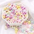 Perles d'imitation en ABS aux couleurs pastel pour la création de bracelets et colliers DIY - Couleurs Mélangées Macaron