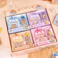 Cute Capybara themed pocket notebook gift set with charms in pastel colors 4-pack, stationery - Capybara Series (XM-TZ9004) / Set of 12