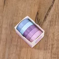 Set van 5 washi-taperollen in macaronkleuren voor scrapbooking en doe-het-zelf knutselen - Macaron Effen 1 / 5 Rollen