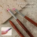 Professional quartz nail grinding pen with ergonomic wooden handle for cuticle care - Single-Headed Quartz Pen (zqgj0810-)