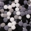 Assorted grey white and black soft plush pompoms for DIY creative crafts and decorations - 50 Pieces / Black & White Series / 2.0cm