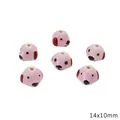 Cute pink dog shaped ceramic beads 14x10mm for DIY jewelry making and handmade crafts - Dog Head / 14x10mm / Pink