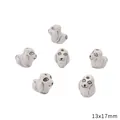 13x17mm hand-painted white ceramic puppy dog beads for DIY bracelet and necklace making - Standing Dog (White Ear) / 13x17mm / White