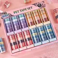 Premium 12-rollen PET-kant decoratieve washi-tape geschenkdoosset voor DIY-scrapbooking - Kant Serie (Model B) (XM-JD3182B) / 12 Rollen Set