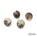 Gesneden Bodhi wortel kralen met 12mm diameter voor sieraden - 1 Stuk/Verpakking (Gat ca. 1,5mm) / Lotus met Huid