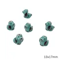 Hand-painted blue ceramic dog beads for DIY jewelry making and craft decor 13x17mm - Standing Dog (Black Ear) / 13x17mm / Teal Blue
