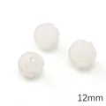 12mm gesneden witte bloemkralen voor DIY handgemaakte sieraden en accessoires - 1 Stuk/Verpakking (Gat ca. 1,5mm) / Witte Lotus