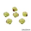 Hand-painted green ceramic dog head beads for DIY jewelry making, 14x10mm craft size - Dog Head / 14x10mm / Green