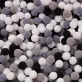 Soft DIY polyester plush pom-poms in mixed white, grey, black and purple shades - Pack of 200 / Black & White Series / 1.0cm
