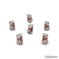 Set of hand-painted dalmatian dog ceramic beads for DIY jewelry crafting, 13x20mm - Standing Dog (Spotted) / 13x20mm / Black and White