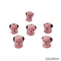Cute pink puppy hand-painted ceramic beads for DIY jewelry and bracelets, 15x19mm - Sitting Dog / 15x19mm / Pink
