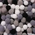 Mixed neutral color polyester plush pom-pom balls for DIY craft accessories - 30Pcs Pack / Black & White Series / 2.5cm