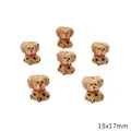 Hand-painted 15x17mm dalmatian dog ceramic beads for DIY handmade jewelry crafts - 呆呆小狗 / 15x17mm (1 Piece/Pack) / Brown