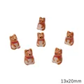 Hand-painted miniature fox animal ceramic beads for DIY jewelry making, size 13x20mm - Shiba Inu / 13x20mm (1 Piece/Pack) / Brown