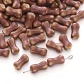 Handcrafted purple mottled ceramic bone-shaped beads for DIY jewelry making projects - Dusty Pink