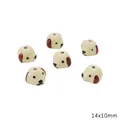 14x10mm hand-painted puppy dog head ceramic beads for DIY jewelry and bracelet making - Dog Head / 14x10mm (1 Piece/Pack) / Yellow