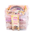 3-lagige transparente Aufbewahrungsbox mit bunten DIY-Steckperlen-Bastelmaterialien für Kinder - Gelbe Serie