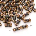 Hand-painted bone-shaped ceramic beads in earthy brown tones for DIY jewelry making - Dark Brown