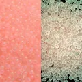 Professional luminous iridescent glass bubble beads in pink and clear white variants - No-Hole 2-2.5mm (30g/Pack Approx 2100pcs) / Orange Pink