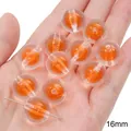 16mm transparent orange acrylic sugar heart beads for DIY jewelry making crafts. - Round Beads / 10 Pieces/Pack (16mm) / Orange