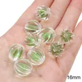 16mm transparent acrylic pumpkin beads with green center for DIY jewelry making - Pumpkin Bead / 10 Pieces/Pack (16mm) / Green