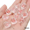 Translucent 16mm acrylic pumpkin beads with pink core for DIY jewelry making crafts - Pumpkin Bead / 10 Pieces/Pack (16mm) / Pink