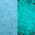 Luminous iridescent blue glass bubble beads for DIY resin filling - Blue