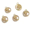 Five 14k gold-plated dragon pendants with sparkling crystals for DIY jewelry making. - #06 Style Dragon Pendant (1 Piece Pack)