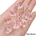 Assortiment de perles en acrylique transparent citrouille pour bijoux DIY, 19x16mm - Perle de Coin / Lot de 10 (19x16mm) / Rose