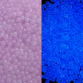 Grade A luminous glass bubble beads for DIY resin crafts in pink and blue glow effect - Purple
