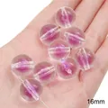 Perles en acrylique transparent de 16mm avec centre violet type sucre pour bijoux DIY - Perles rondes / 10 Pièces/Paquet (16mm) / Violet