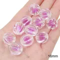 Perles citrouille en acrylique de 16 mm avec cœur violet pour bijoux DIY - Perle de Citrouille / 10 Pièces/Paquet (16mm) / Violet
