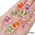 Perles acryliques facettées de 16mm avec cœur coloré pour création de bijoux DIY - Perles facettées / 10 Pièces/Paquet (16mm) / Couleurs Mélangées Aléatoires