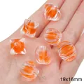 Perles de citrouille en acrylique orange 19x16mm pour la création de bijoux DIY - Perle de Coin / Lot de 10 (19x16mm) / Orange