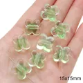 Perles papillon en acrylique 15x15mm avec cœur vert transparent pour bijoux DIY - Perle Papillon / 10 Pièces (15x15mm) / Vert