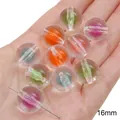 Perles en acrylique de 16mm avec cœur coloré pour création de bijoux et colliers - Perle Ronde Cœur de Sucre / Lot de 10 (16mm) / Multicolore