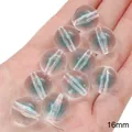 Perles en acrylique transparent de 16mm avec cœur coloré pour création bijoux - Perle Ronde Cœur de Sucre / Lot de 10 (16mm) / Bleu