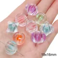 Perles citrouille en acrylique transparent coloré 19x16mm pour bijoux faits main - Perle Carrée Cœur de Sucre / 10 Pièces/Paquet (19x16mm) / Multicolore