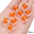 Perles en acrylique facettées orange de 16mm pour la fabrication de bijoux DIY - Perle Ronde Facettée Cœur de Sucre / Lot de 10 (16mm) / Orange