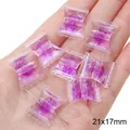 Perles en acrylique violettes en forme de bonbon 21x17mm pour bijoux faits main - Perle Bonbon Cœur de Sucre / 10 Pièces/Paquet (21x17mm) / Violet